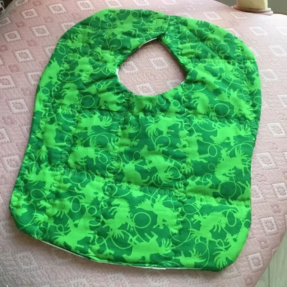 3/$25 or $12 each. NWT Reversible Hand Crafted Baby Bib in Greens